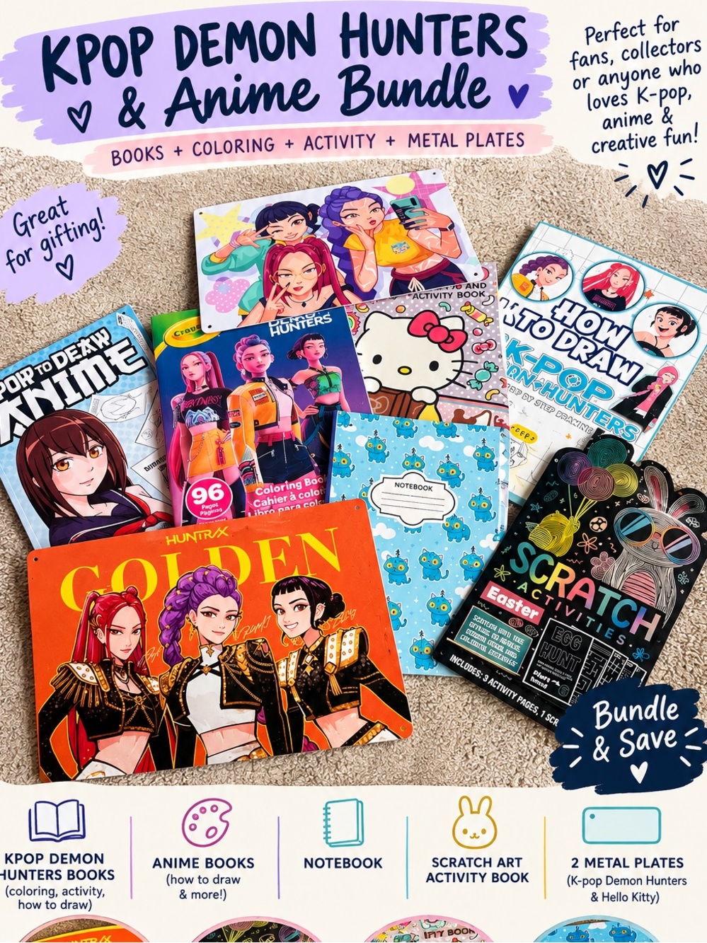 KPop Demon Hunters & Anime Bundle - 8 Items